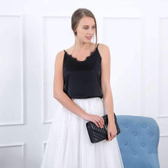 Fashion Pure V neck Lace Vests