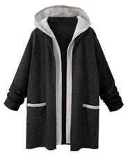 Simple Style Woman Long Hooded Coats
