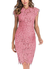 Women secy lace fashion short sleeve bodycon dresses evening dresses