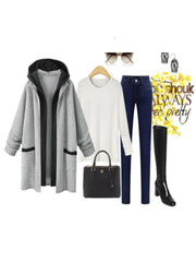 Simple Style Woman Long Hooded Coats