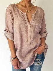 Shirt Collar Shift Casual Long Sleeve Shirts & Tops