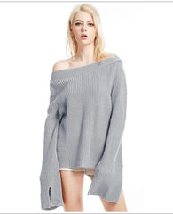 Fashion Pure Off shoulder Long sleeve Knit Sweaters