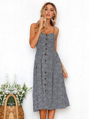 Backless Printed Condole Belt Dress