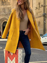 Loose women woolen long sleeve long coats