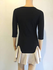 Round neck Gored Falbala Shift Dresses