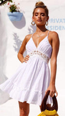 Sexy Backless Vest Skater Dresses