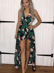 Fashion Floral Jumpsuits Skater Dresses