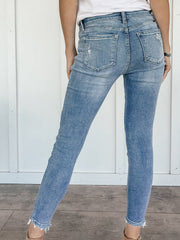 Women denim Sanding Long Pants