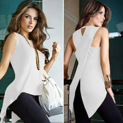 Fashion Irregular Sleeveless T-Shirts