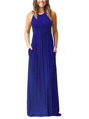 Casual Round neck Vest Maxi Dresses