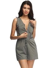 Zippered Waistband Sleeveless Jumpsuit