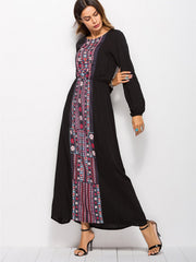 New Women Floral Long sleeve Maxi Dresses