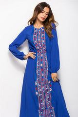 New Women Floral Long sleeve Maxi Dresses