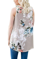 Fashion Floral Sleeveless Round neck T-Shirts