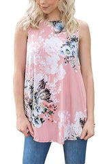Fashion Floral Sleeveless Round neck T-Shirts