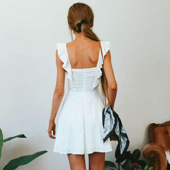 Fashion Pure Vest Falbala Skater Dresses