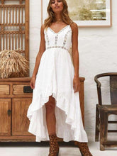 Fashion Lace Falbala Irregular Maxi Dresses