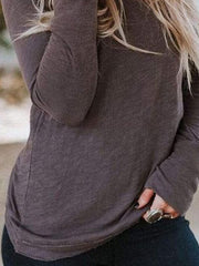 Crew Neck Loosen Casual Shirts & Tops