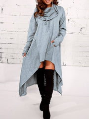 Asymmetric Long Sleeve Hoodie Sweatshirt