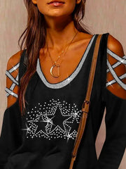 Cotton-Blend Long Sleeve Shirts & Tops