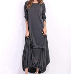 Fashion Plus Round neck Long sleeve Maxi Dresses