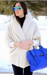 Fashion Loose Plush V neck Coats