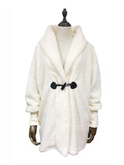 Fashion Loose Plush V neck Coats