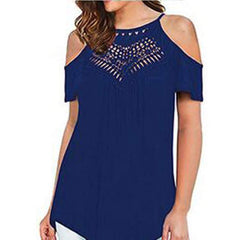Off shoulder Gored Short sleeve T-Shirts
