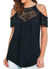Off shoulder Gored Short sleeve T-Shirts