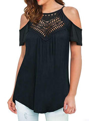 Off shoulder Gored Short sleeve T-Shirts