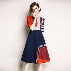 New Women High waist Gored Skater Dresses