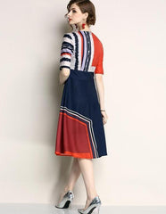 New Women High waist Gored Skater Dresses