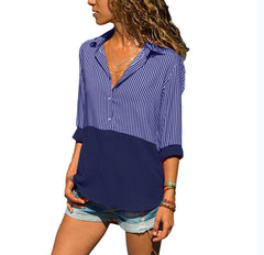 Autumn New Stripe Gored Long sleeve T-Shirts