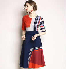 New Women High waist Gored Skater Dresses