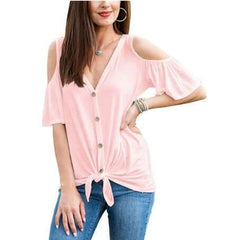 Pure Short sleeve Off shoulder Loose T-Shirts