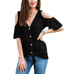 Pure Short sleeve Off shoulder Loose T-Shirts