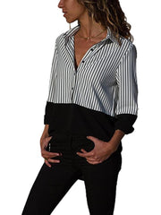 Autumn New Stripe Gored Long sleeve T-Shirts