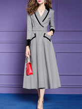 Elegant Stripe Long Woman With Pocket Maxi Dresses