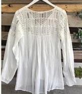 V-Neck Patchwork Hollow Out Plain Blouses