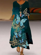 Navy Blue Holiday A-Line Crew Neck Dresses