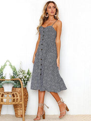 Backless Printed Condole Belt Dress
