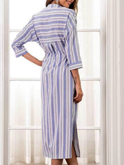 New Three quarter sleeve Skater Vent Sexy Maxi Dresses