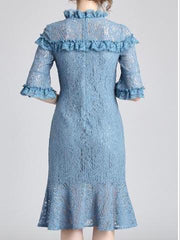 New Lace Half sleeve Fishtail Bodycon Dresses