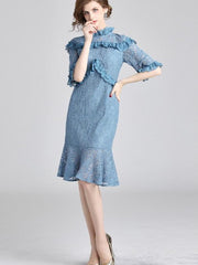 New Lace Half sleeve Fishtail Bodycon Dresses