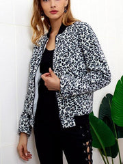 New Fashion Leopard print Zipper Jackets