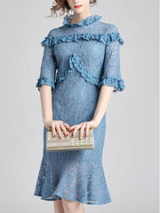 New Lace Half sleeve Fishtail Bodycon Dresses