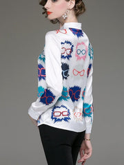 New Autumn Fashion Long sleeve Floral Blouses