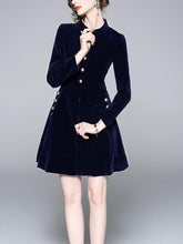 Autumn Half-high Collar Long sleeve Skater Dresses