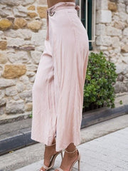 Loose Solid high waist casual long pants
