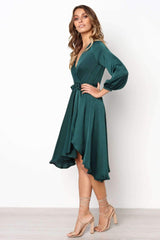 Fashion Pure V neck Lacing Skater Dresses